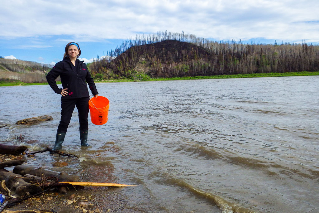 Monica Emelko water sampling